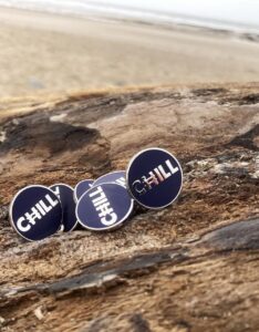 Chill enamel badge - support our courses